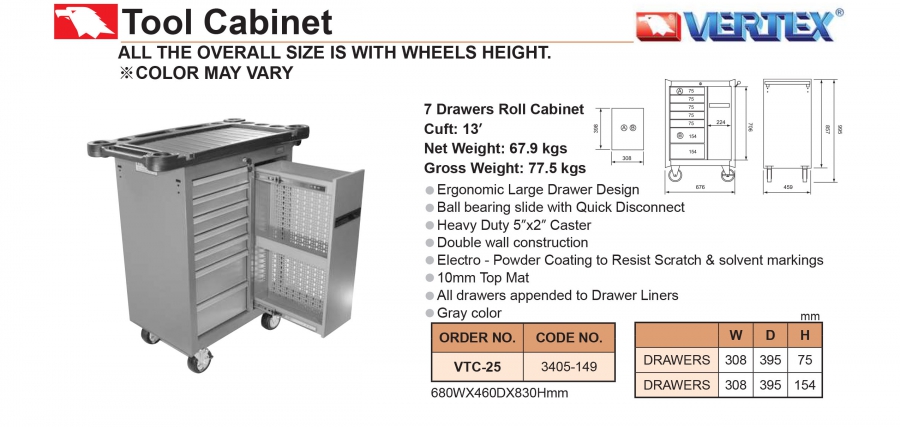 Tủ đựng dụng cụ VTC-25 Vertex