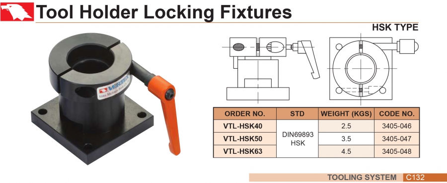 Giá đỡ tháo lắp bầu kẹp dao chuôi HSK40, HSK50, HSK63 Vertex