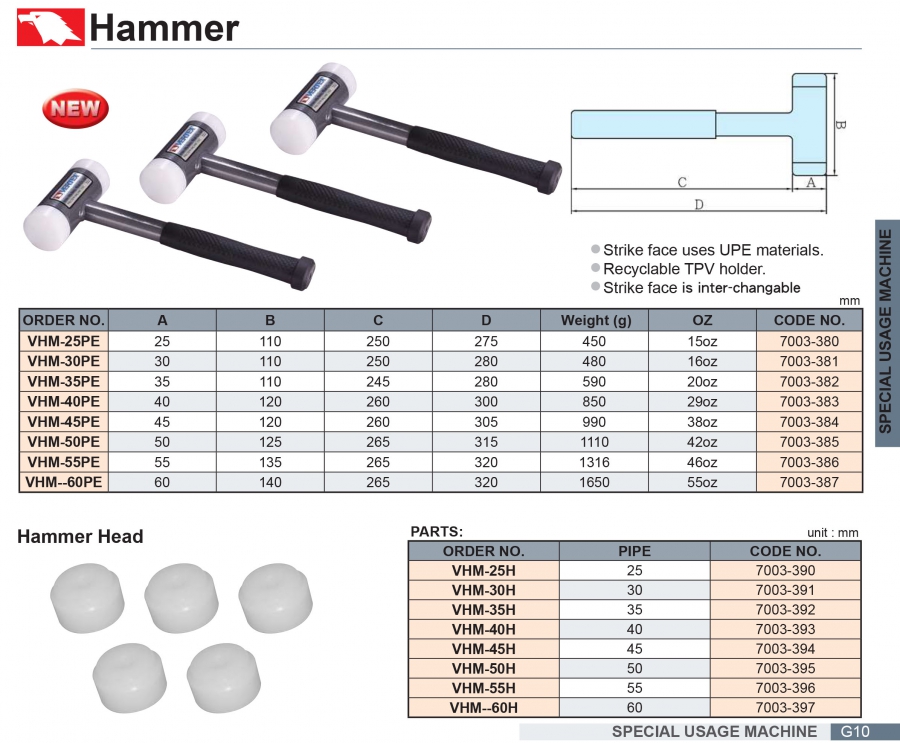 Búa đầu nhựa VHM Vertex