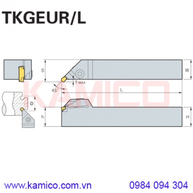 Dao tiện rãnh ngoài cán vuông TKGEUR/L Taumax