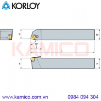 Cán dao tiện ngoài mảnh nhỏ 75° PSBNR/L Korloy