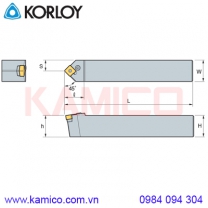 Cán dao tiện ngoài mảnh nhỏ 45° PSDNN Korloy