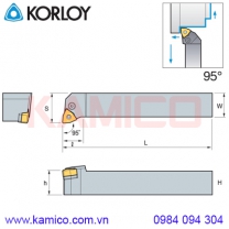 Cán dao tiện ngoài mảnh nhỏ 95° PWLNR/L Korloy