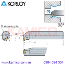 Cán dao tiện lỗ mảnh nhỏ 93° PDUNR/L Korloy