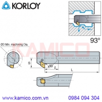 Cán dao tiện lỗ mảnh nhỏ 93° PDZNR/L Korloy