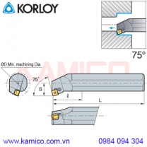 Cán dao tiện lỗ mảnh nhỏ 75° PSKNR/L Korloy