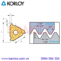 Mảnh dao tiện ren tiêu chuẩn Mỹ UN Korloy