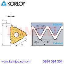 Mảnh dao tiện ren ống tiêu chuẩn Mỹ NPTF Korloy