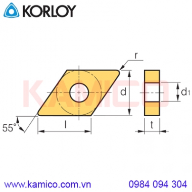 Mảnh dao tiện DN Korloy