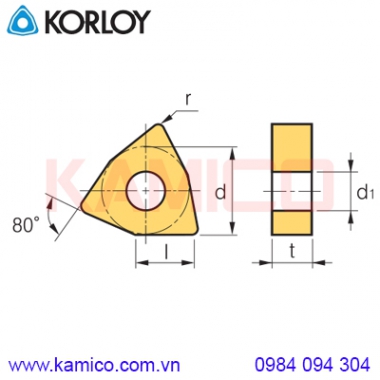 Mảnh dao tiện WN Korloy