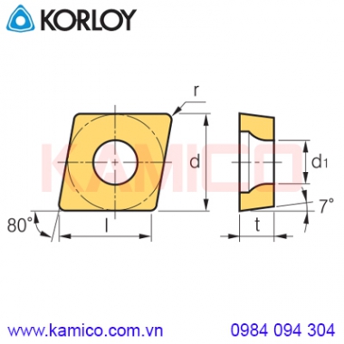 Mảnh dao tiện CC Korloy