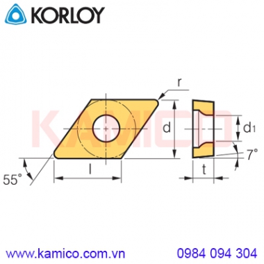 Mảnh dao tiện DC Korloy