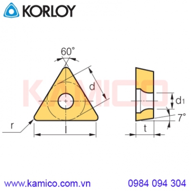 Mảnh dao tiện TC Korloy