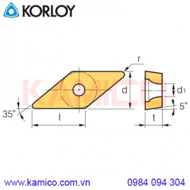 Mảnh dao tiện VB Korloy