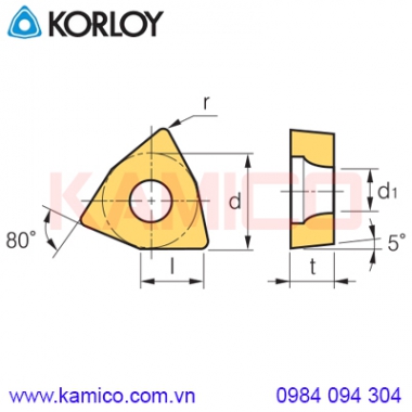 Mảnh dao tiện WB Korloy