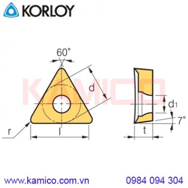 Mảnh dao tiện Aluminium TC Korloy