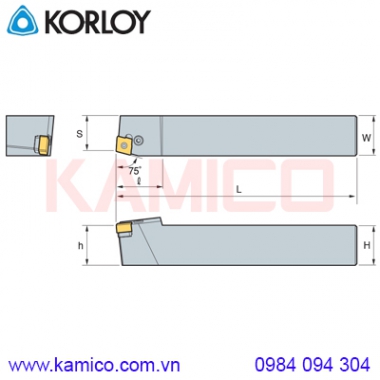 Cán dao tiện ngoài mảnh nhỏ 75° PCBNR/L Korloy