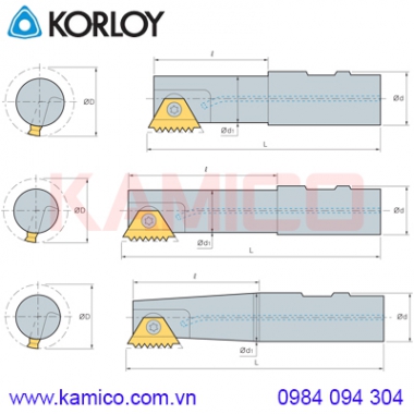 Cán dao phay ren gắn mảnh TMSR, TMSRL, TMSRT Korloy