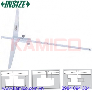 Thước đo sâu cơ khí có móc đế dài Insize 1243-2001