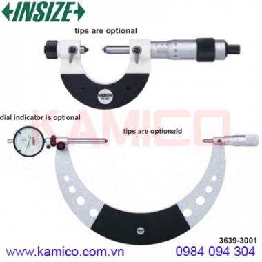 Panme cơ khí đo ren ngoài Insize series 3639