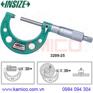 Panme đo ngoài cơ khí trục đo dài Insize series 3209