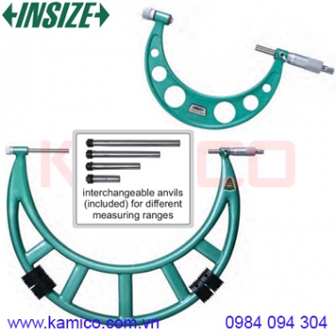 Panme đo ngoài cơ khí đầu đo thay đổi Insize series 3206