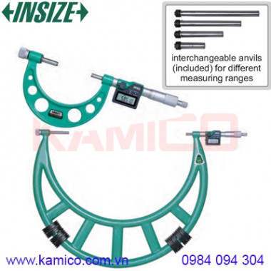 Panme đo ngoài điện tử đầu đo thay đổi Insize series 3506