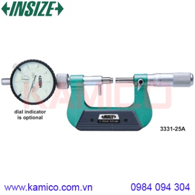 Panme đo ngoài cơ khí gắn đồng hồ so Insize series 3331