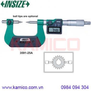 Panme điện tử đo bánh răng Insize series 3591