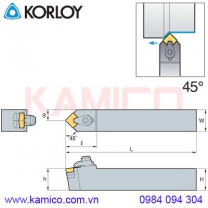 Cán dao tiện ngoài bằng Ceramic góc 45° CSDNN Korloy