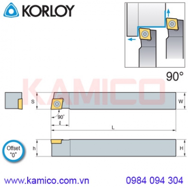 Cán dao tiện ngoài cho máy tiện tự động 90° SCACR/L Korloy