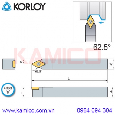 Cán dao tiện ngoài cho máy tiện tự động 62.5° SDNCN Korloy