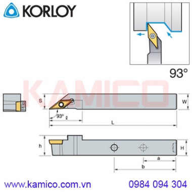 Cán dao tiện ngoài tự động có làm mát 93° SVJCR/L Korloy