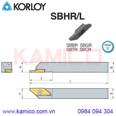 Cán dao tiện cho máy tiện tự động mảnh dạng lưỡi SBHR/L Korloy
