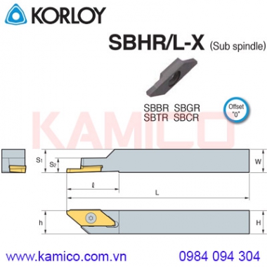 Cán dao tiện cho máy tiện tự động mảnh dạng lưỡi SBHR/L-X Korloy