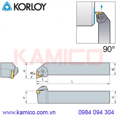 Cán dao tiện ngoài 90° DTFNR/L Korloy (loại Double Clamp)