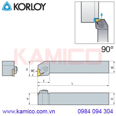 Cán dao tiện ngoài 90° CTFPR/L Korloy (loại kẹp trên)