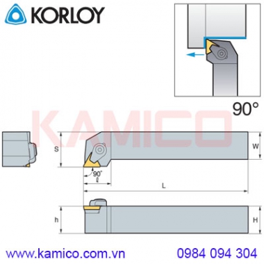 Cán dao tiện ngoài 90° CTGPR/L Korloy (loại kẹp trên)
