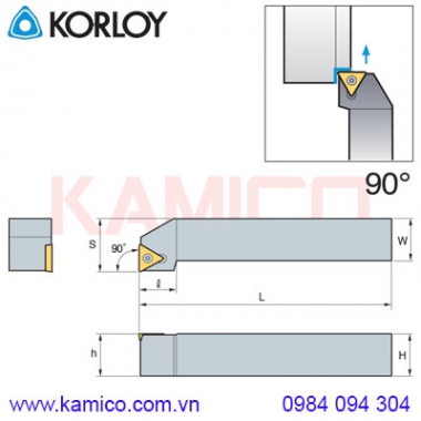 Cán dao tiện ngoài 90° STFCR/L Korloy (loại kẹp vít trên)