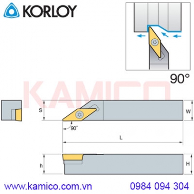 Cán dao tiện ngoài 90° SVABR/L Korloy (loại kẹp vít trên)