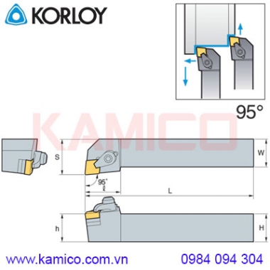 Cán dao tiện ngoài bằng Ceramic góc 95° CCLNR/L Koloy