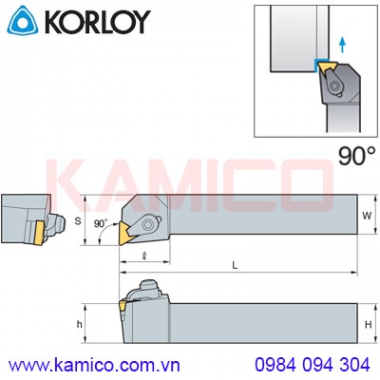 Cán dao tiện ngoài bằng Ceramic góc 90° CTFNR/L Korloy