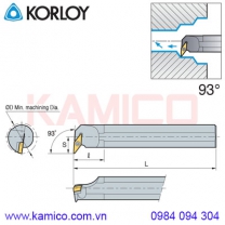 Cán dao tiện lỗ góc 93° SVUCR/L Korloy (loại kẹp vít trên)