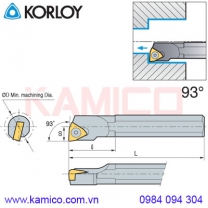 Cán dao tiện lỗ loại nhỏ góc 93° SWUBR/L Korloy