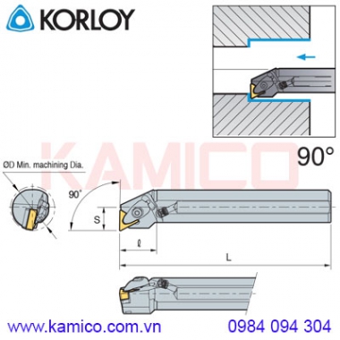 Cán dao tiện lỗ góc 90° DTFNR/L Korloy (loại kẹp đôi)