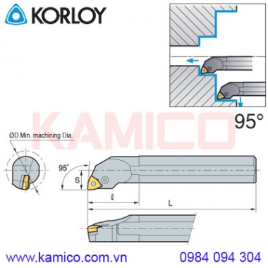 Cán dao tiện lỗ góc 95° PWLNR/L Korloy (loại khóa đòn bẩy)