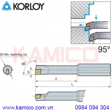 Cán dao tiện lỗ loại nhỏ góc 95° SCLCR/L Korloy