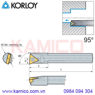 Cán dao tiện lỗ loại nhỏ góc 95° STLBR/L Korloy