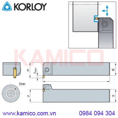 Cán dao tiện rãnh mặt đầu KGEVR/L-T00 Korloy (KGT Holder)