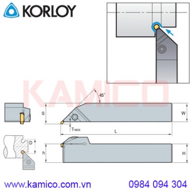 Cán dao tiện rãnh KGEUR/L Korloy (KGT Holder)